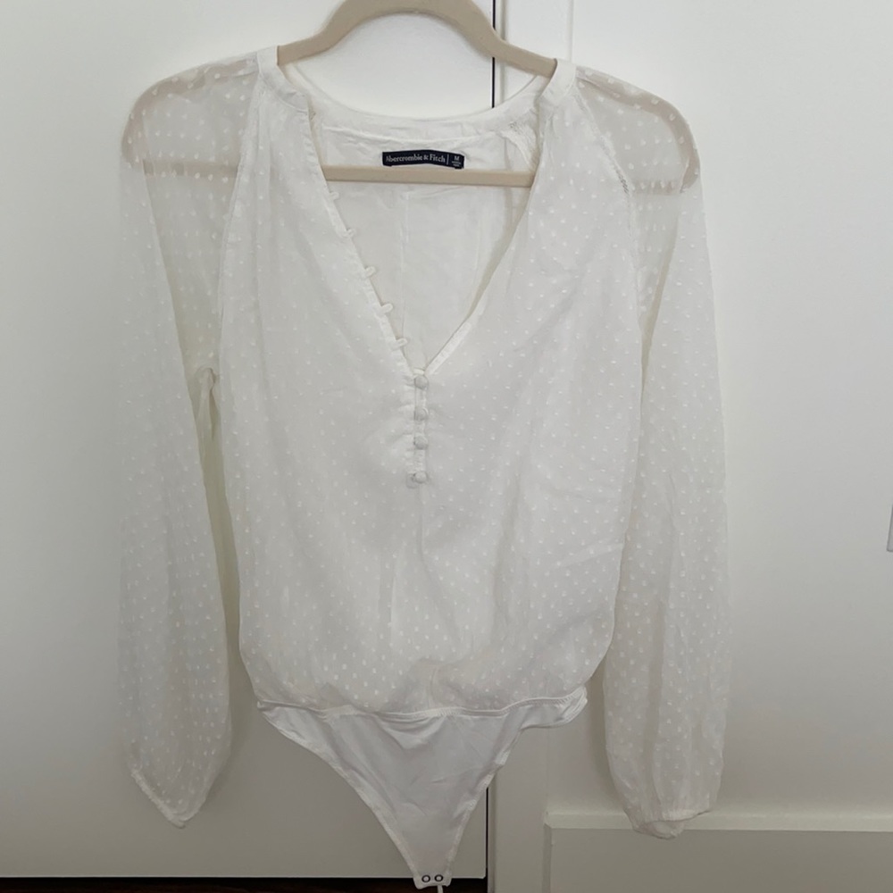 A&F Clipdot Chiffon Bodysuit